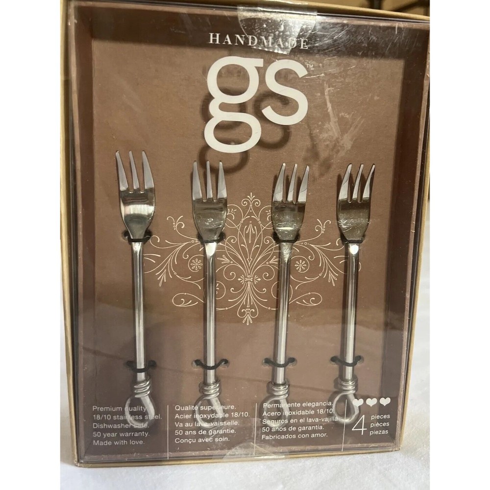 Gourmet Settings Twist & Shout Cocktail Fork (Set of Four) in packaging New